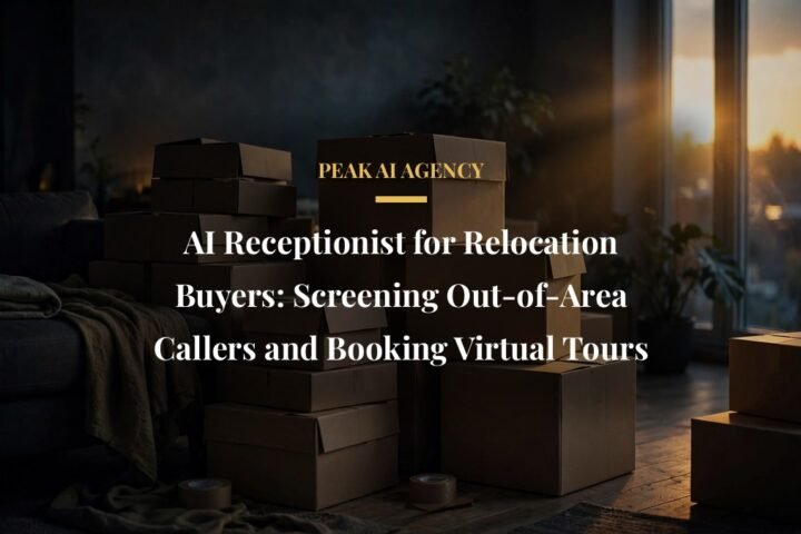 AI receptionist screening relocation buyers and booking virtual home tours