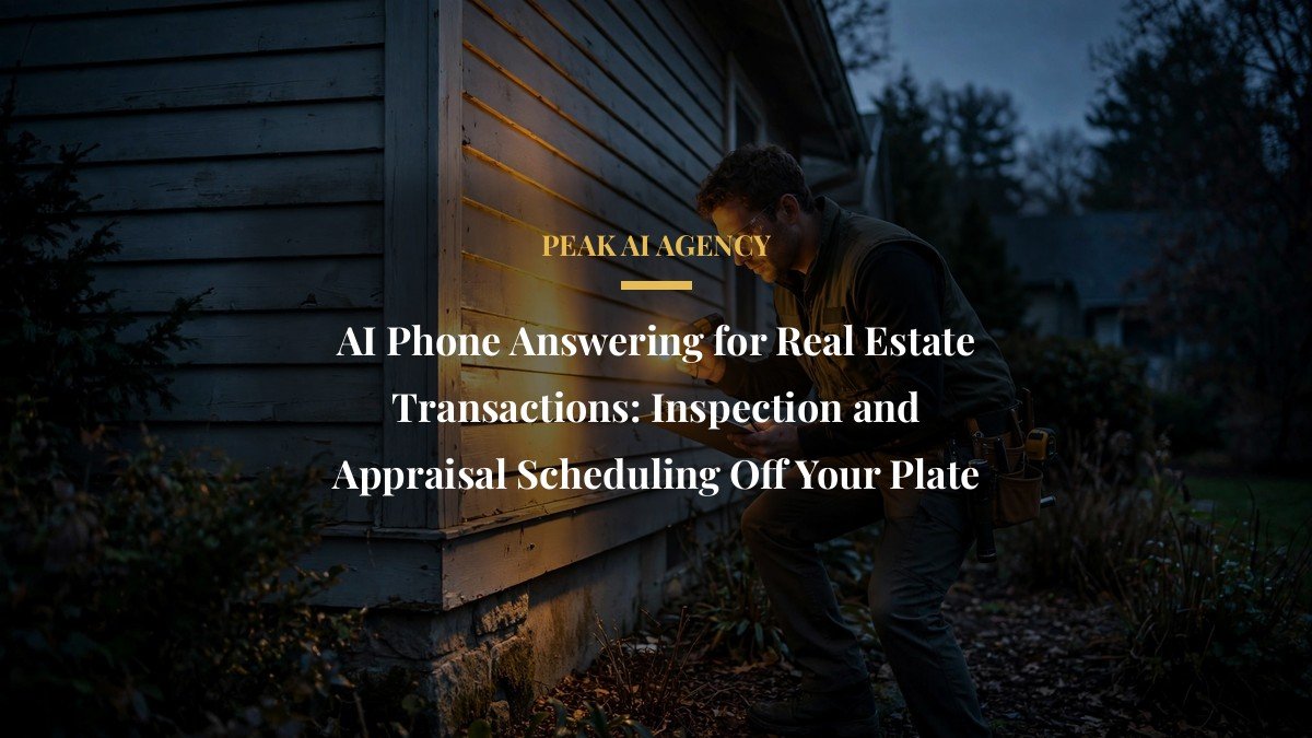 AI Phone Answering for Real Estate Transactions: Inspection and Appraisal Scheduling Off Your Plate