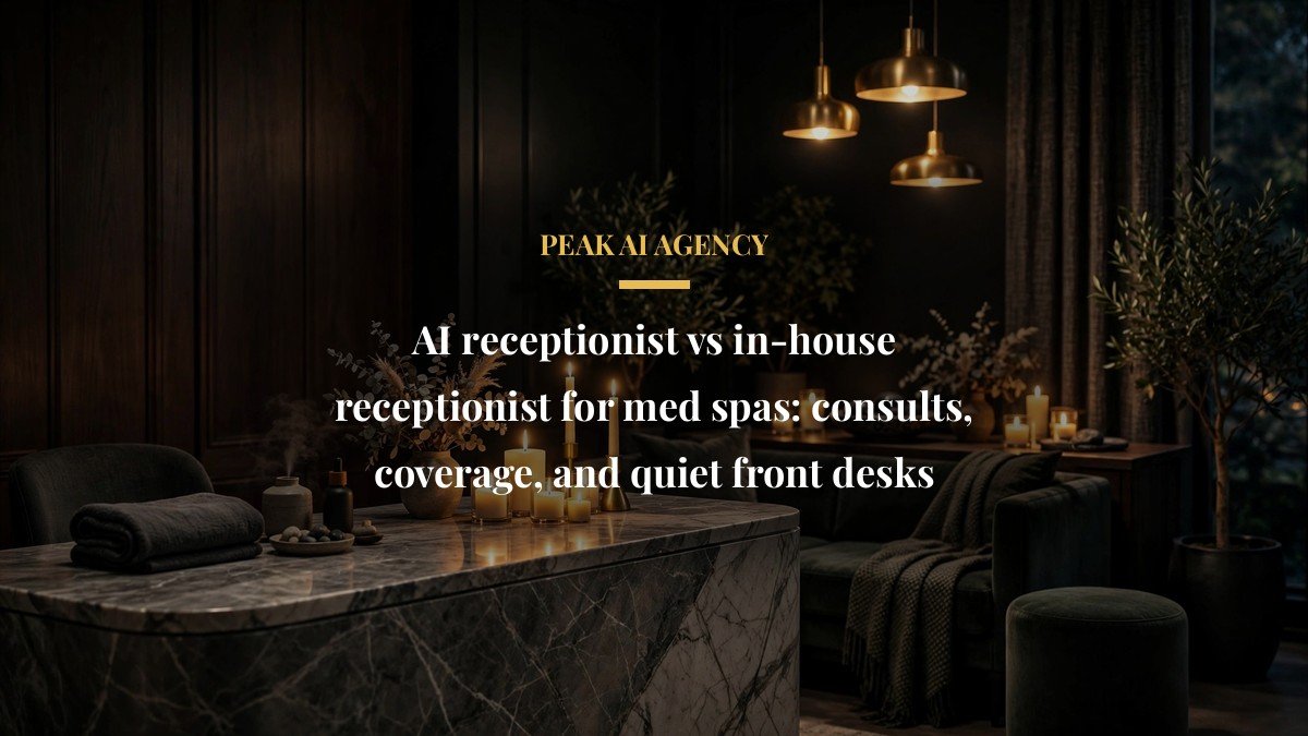 AI receptionist vs in-house receptionist for med spas: consults, coverage, and quiet front desks