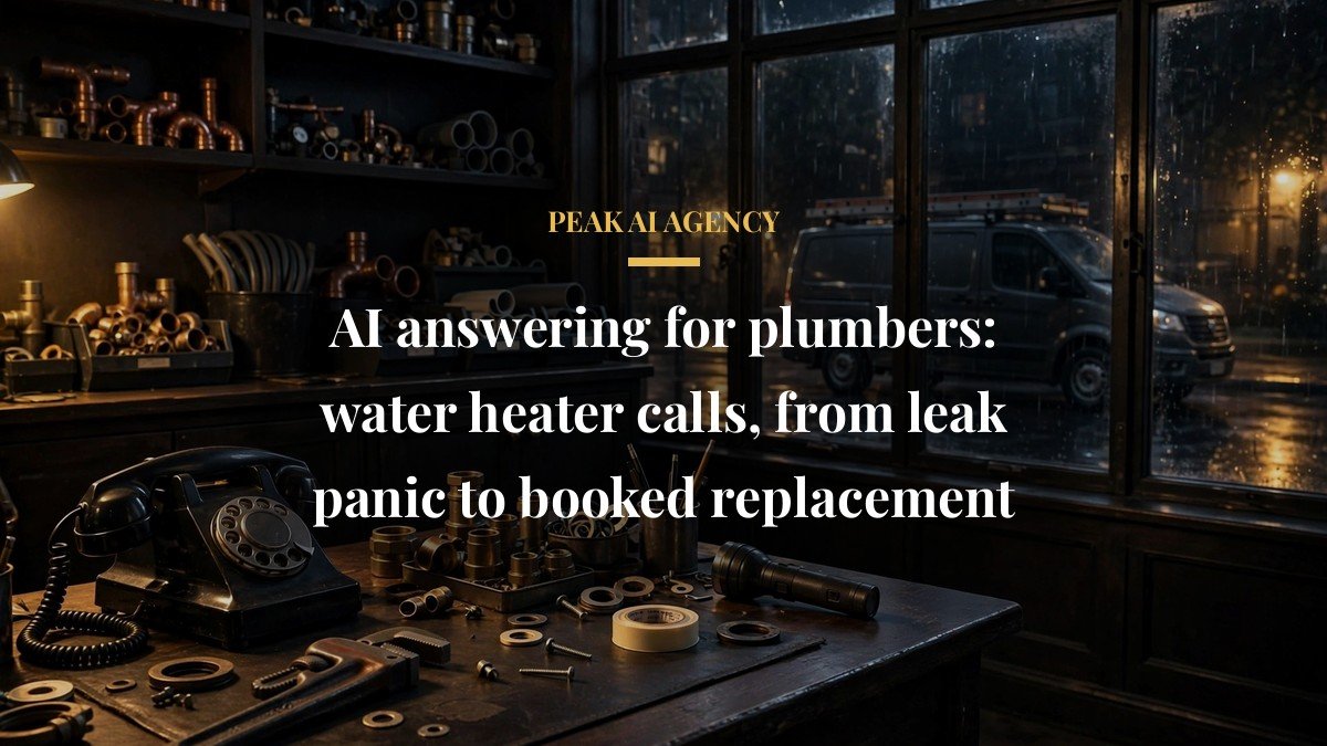 AI answering for plumbers: water heater calls, from leak panic to booked replacement