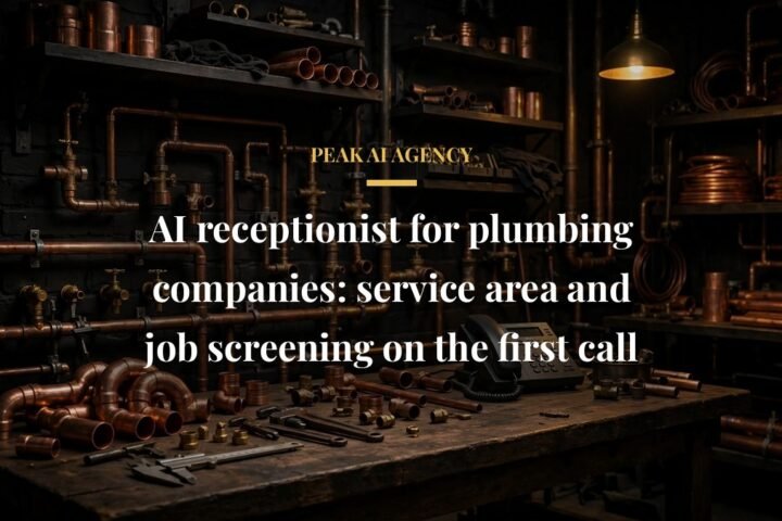 AI receptionist checking service area on a plumbing company call