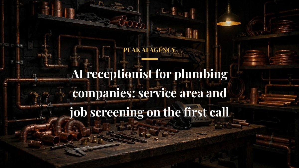 AI receptionist for plumbing companies: service area and job screening on the first call