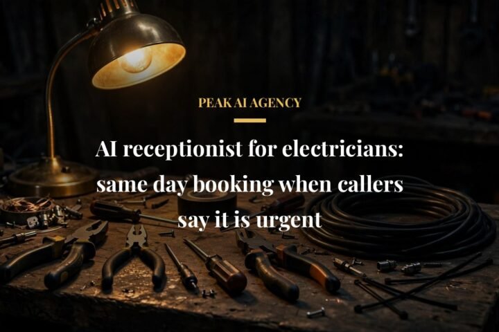 AI receptionist booking a same day urgent visit for an electrician