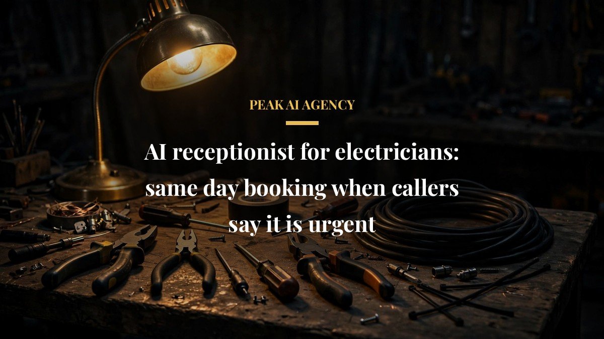 AI receptionist for electricians: same day booking when callers say it is urgent