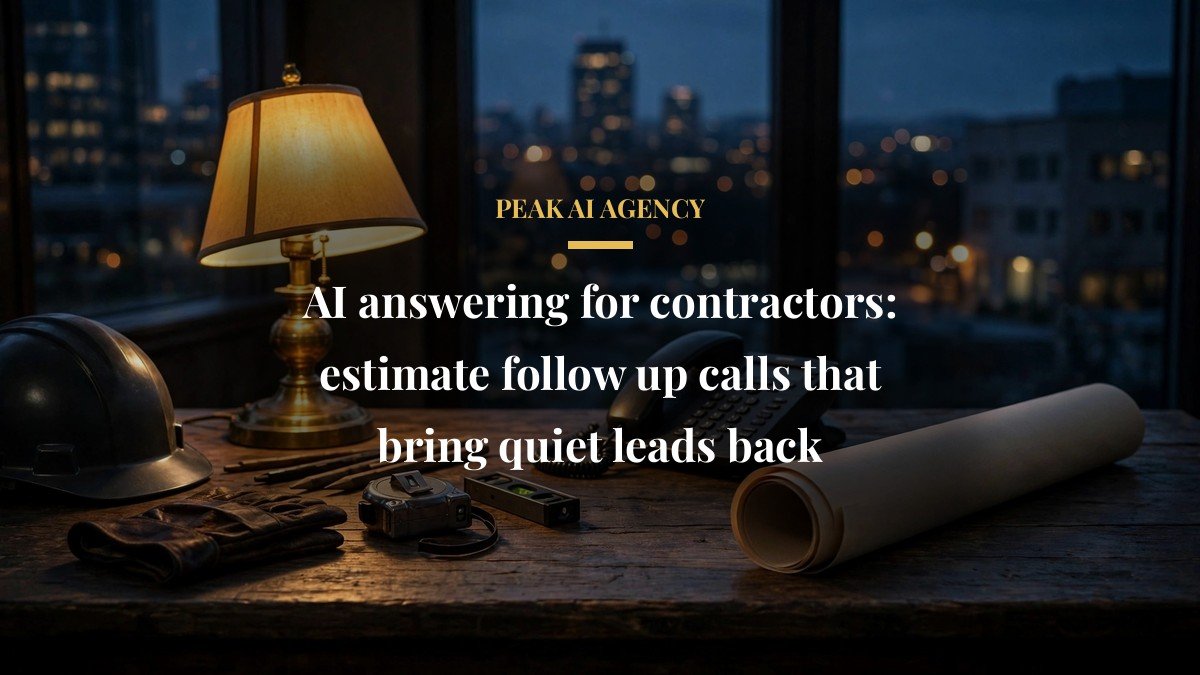 AI answering for contractors: estimate follow up calls that bring quiet leads back