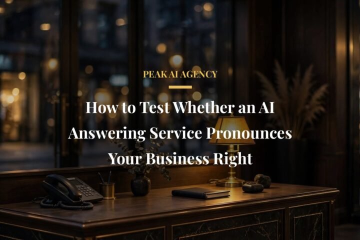 AI answering service greeting pronouncing a small business name correctly