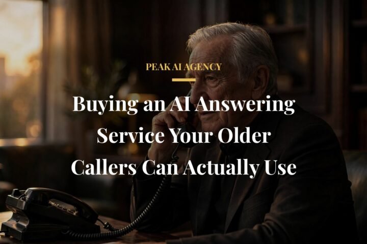 AI answering service call with an older customer on a landline phone