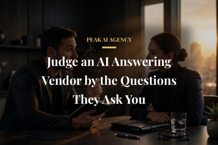 AI answering vendor asking a small business owner discovery questions