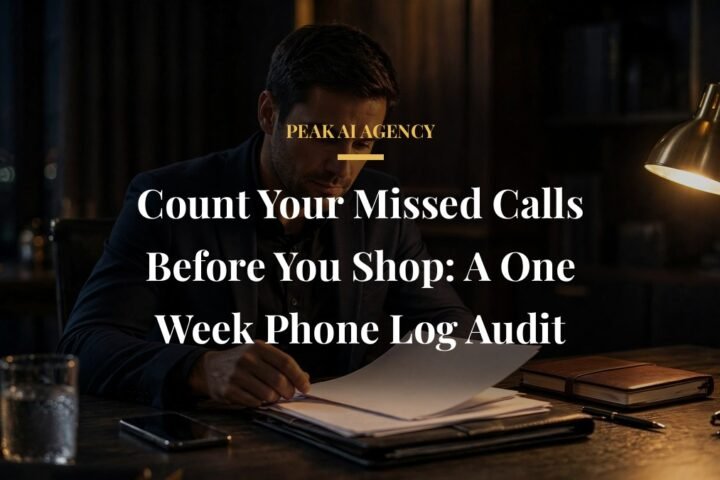 small business owner auditing a week of phone call logs for missed calls