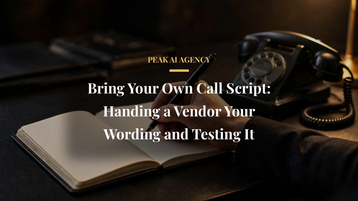 Bring Your Own Call Script: Handing a Vendor Your Wording and Testing It