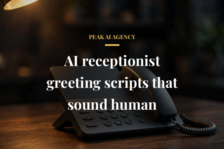 AI receptionist greeting script example on a business phone