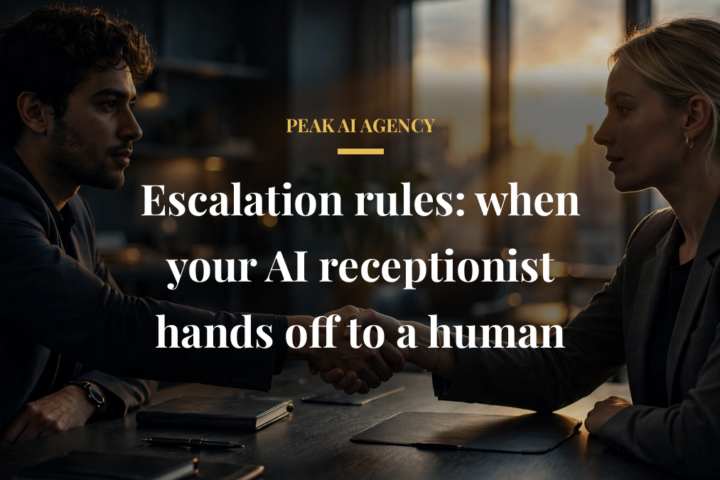 AI receptionist escalation rules handing off to a human