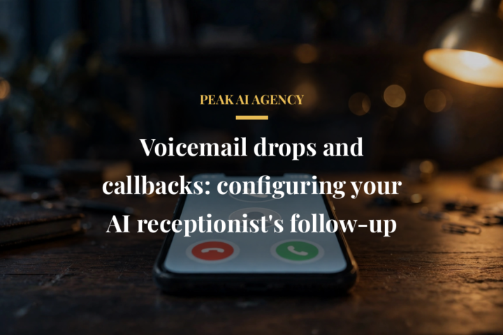 AI receptionist voicemail drop and callback follow-up setup
