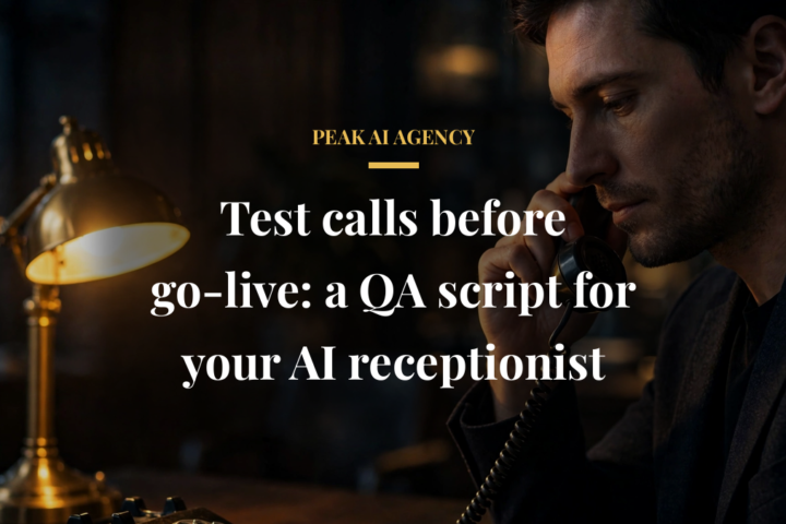 AI receptionist test calls QA script before go-live