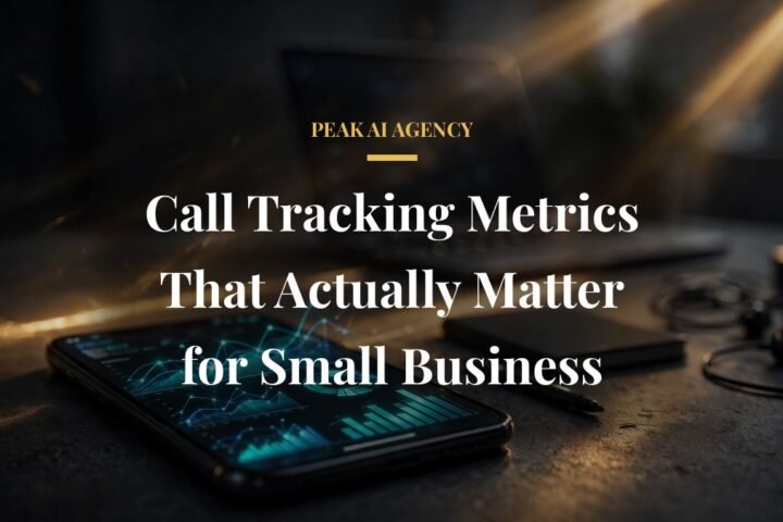 Smartphone with call tracking metrics dashboard for small business phone analytics