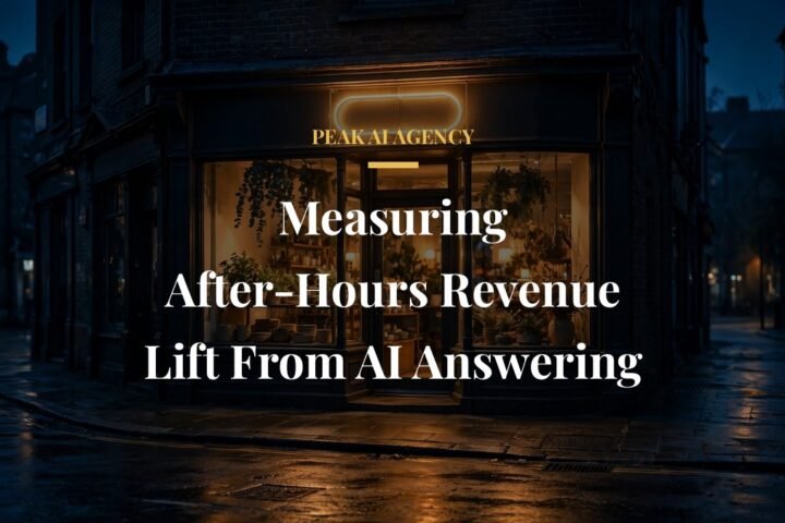 Small business storefront at night representing after-hours revenue lift from AI answering