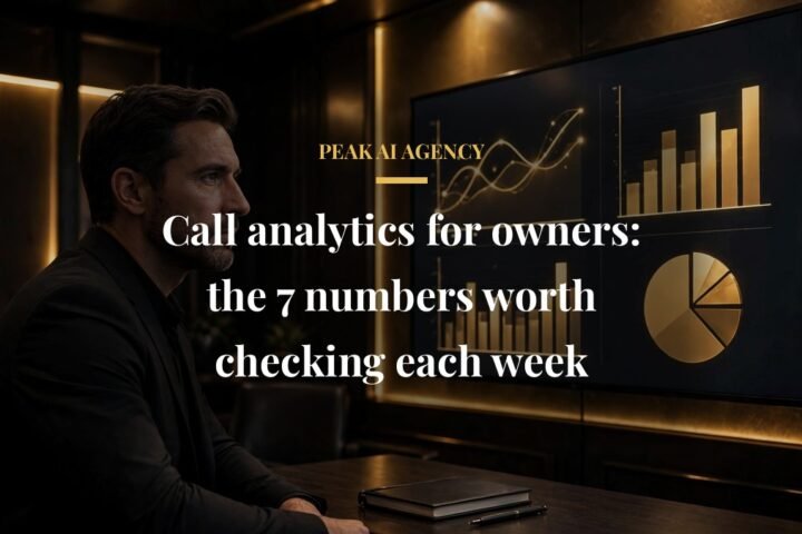 AI receptionist call analytics dashboard weekly metrics owners