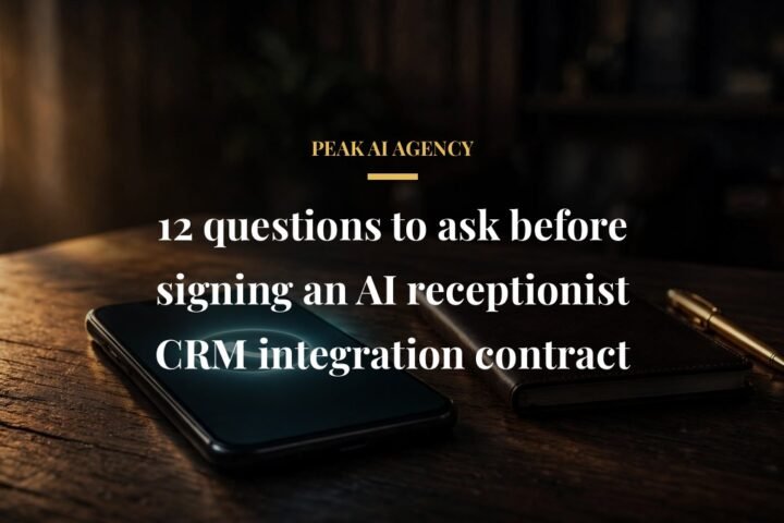 AI receptionist CRM integration buyer questions contract