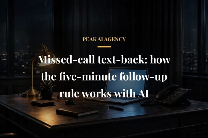 Missed call text back five minute follow up AI receptionist
