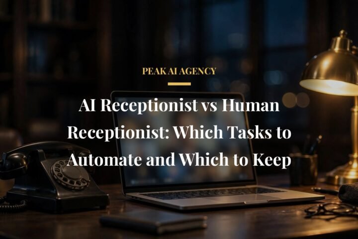AI receptionist vs human receptionist task comparison for small business