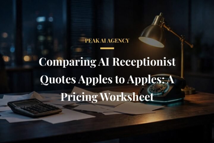 Comparing AI receptionist quotes with pricing worksheet