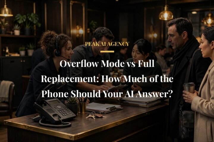 AI receptionist overflow mode vs full call answering