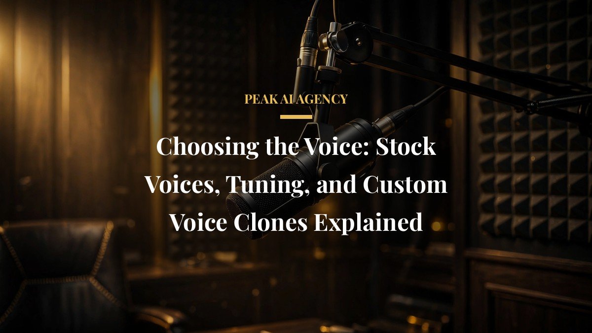 Choosing the Voice: Stock Voices, Tuning, and Custom Voice Clones Explained