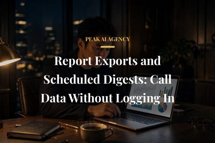 AI receptionist reporting exports scheduled email digest analytics
