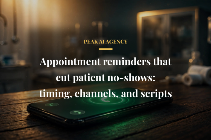 Phone showing an appointment reminder call from a clinic AI receptionist