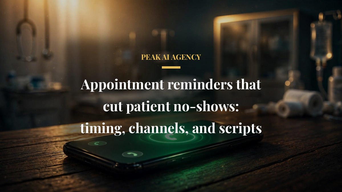 Appointment reminders that cut patient no-shows: timing, channels, and scripts
