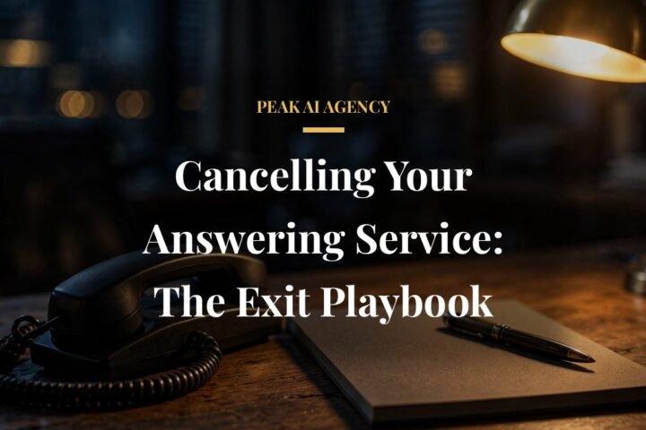 Cancelling your answering service exit playbook - old desk phone on a notepad