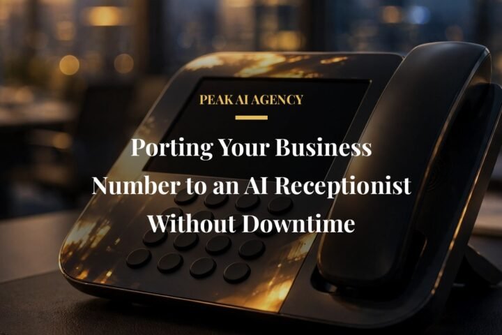 Porting a business phone number without downtime - desk phone with warm light