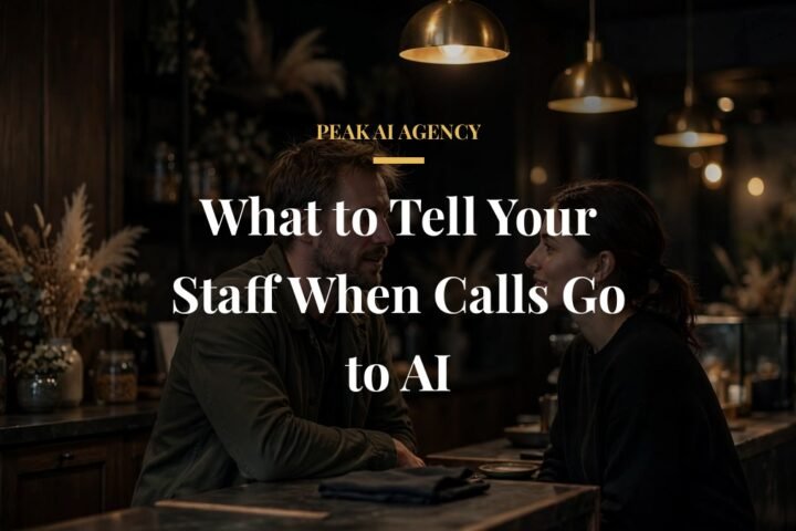 What to tell your staff when calls go to AI - team talking at a service counter