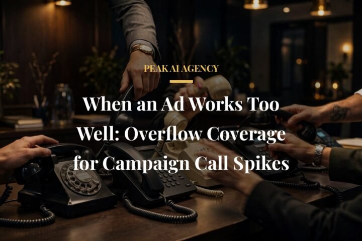 Overflow coverage for campaign call spikes: multiple phones ringing at a busy front desk