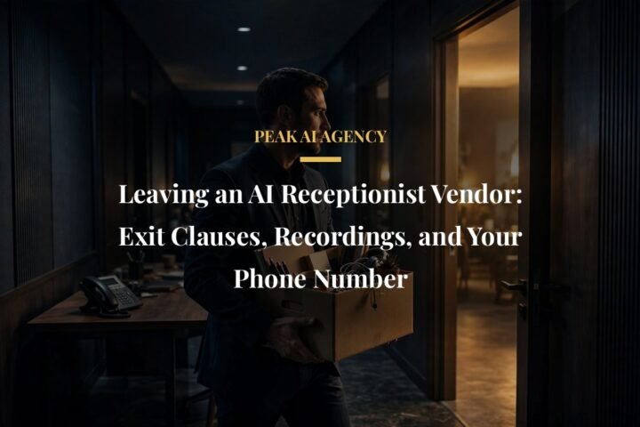 ai receptionist exit clause - AI receptionist buying guide for small businesses, Peak AI Agency