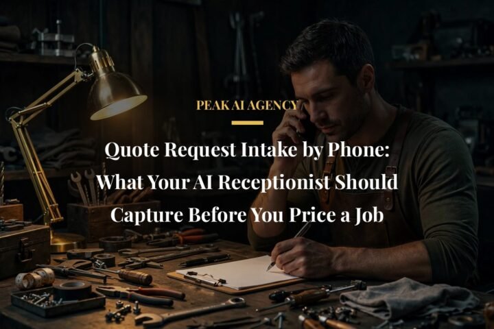 ai receptionist quote request intake - AI receptionist buying guide for small businesses, Peak AI Agency