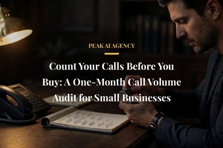 ai receptionist call volume audit - AI receptionist buying guide for small businesses, Peak AI Agency