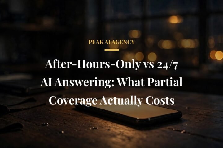 After-hours AI answering service pricing with a glowing smartphone on a dark desk