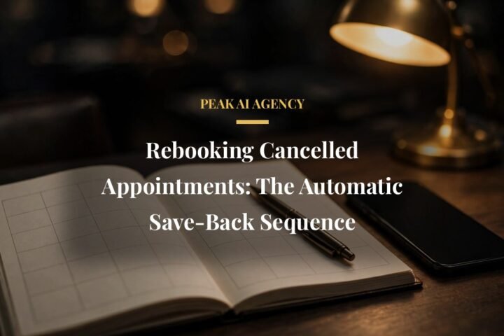 Automatic appointment rebooking save-back sequence with AI receptionist