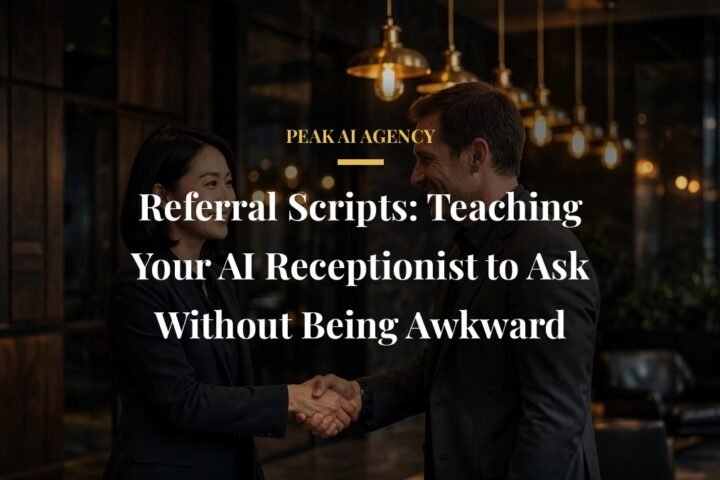 Referral generation scripts for AI receptionist phone calls