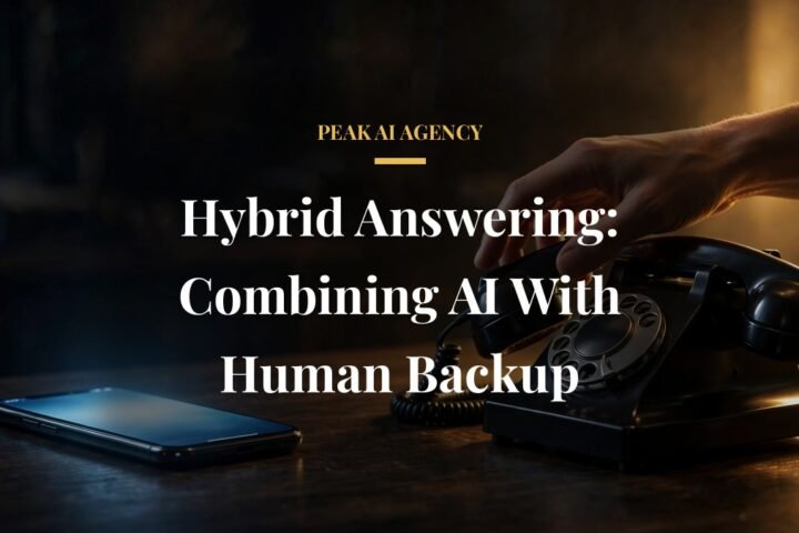 Hybrid AI and human answering service setup