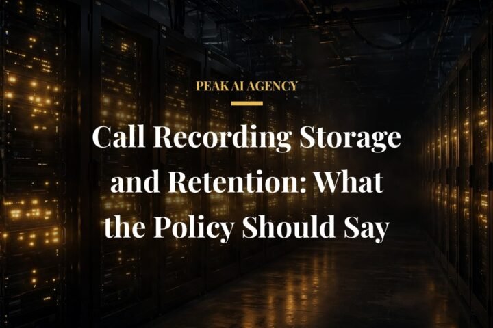 AI call recording storage and retention in a server room