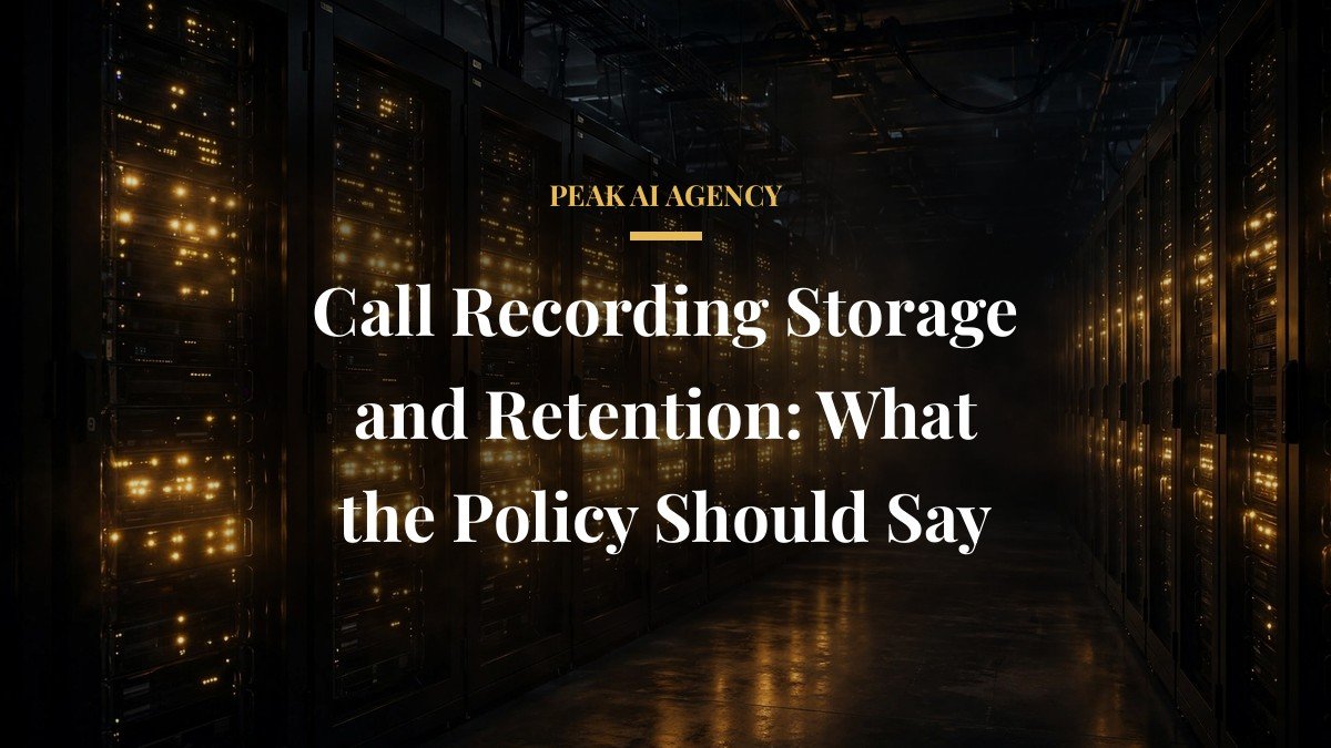 Call Recording Storage and Retention: What the Policy Should Say